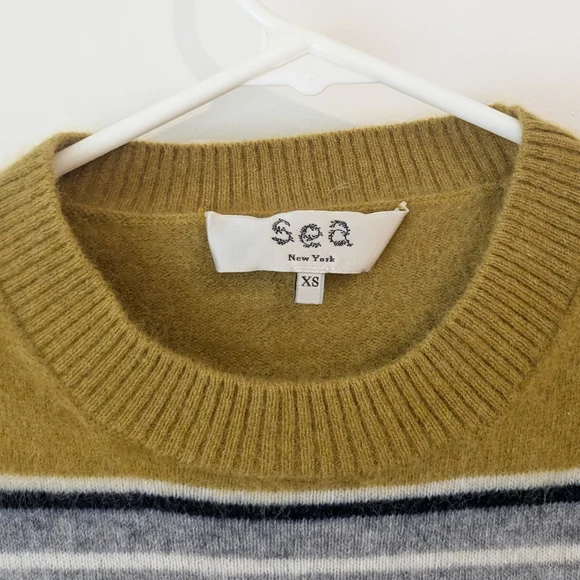 Sea New York Salene Stripe Cashmere Boxy Boyfriend Sweater - Picture 4 of 6